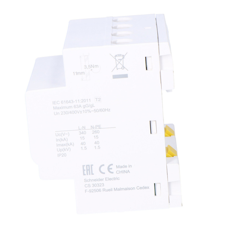 Túlfeszültség-levezető iPFK40-T2-3N 3+1 pólusú típus2 40 kA