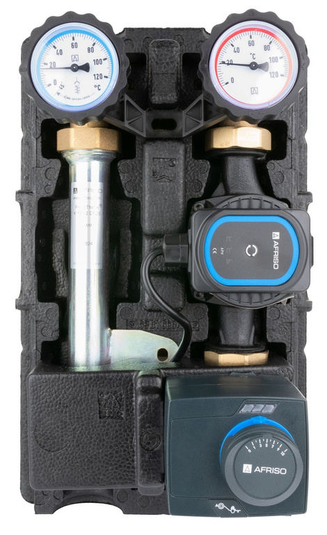 Gruppo pompa PrimoTherm K 180-2 DN25 AP 3-WM-SM, pompa AFRISO APH 25-7/180, valvola miscelatrice ARV Kvs 12, attuatore ARM 343 ProClick