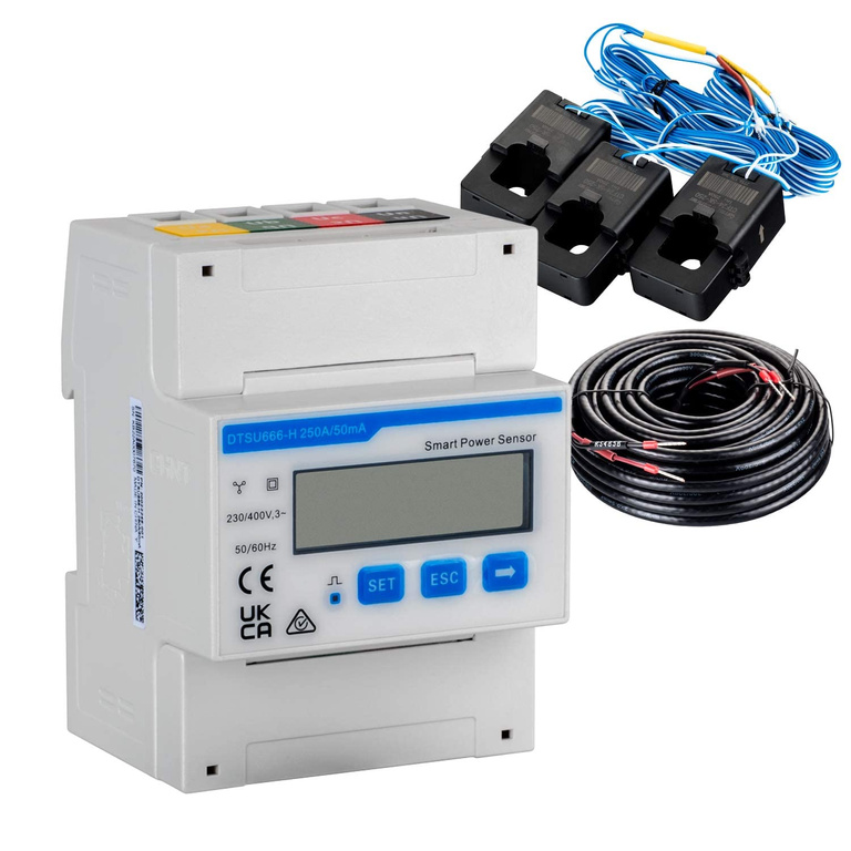 Three-Phase Energy Meter Huawei DTSU666-H 250A/50mA + 250A Transformers AND RS485 CABLE.