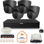 BCS Point IP Surveillance Kit 4x Kamera BCS-P-EIP28FWR3-Ai2-G DVR mit 1TB Laufwerk