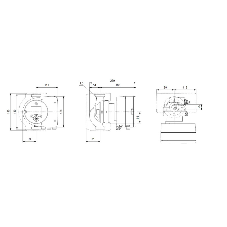 Nassläufer-Umwälzpumpe MAGNA3 25-60 180 1x230V PN10