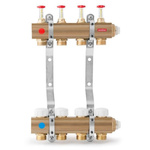 ONNLINE 1" manifold for underfloor heating with valves for actuators M30 thread and flow meters - 11 circuits