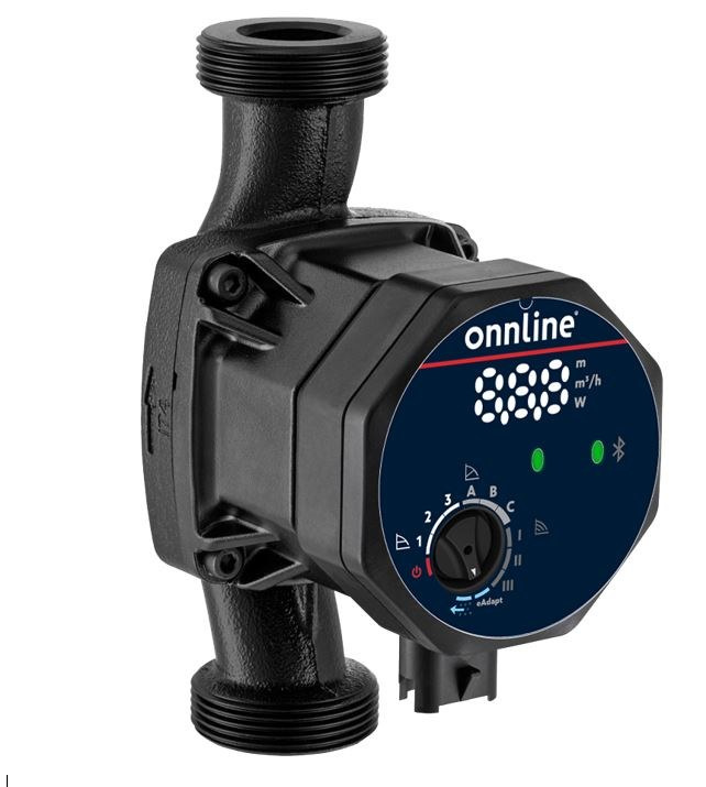 ONNLINE Oběhové čerpadlo pro ústřední vytápění/klimatizaci EQC M-PLUS 25-6/180, DN25, připojení G 1 / R 1 palec Hmax=6m, EEI&lt;=0,17