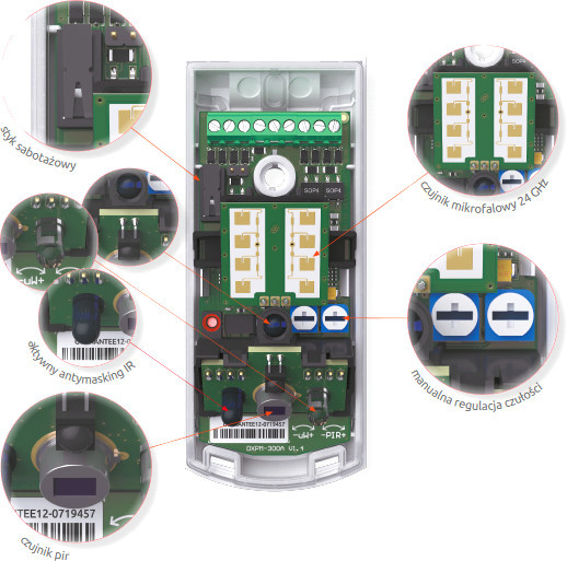 SATELLITEN-AUSSEN-DOPPELVORHANGMELDER ACHAT (PIR+MW)