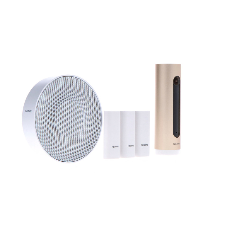 Zestaw alarmowy Smart Netatmo PRO kamera wewnętrzna czujniki wstrząsowe syrena do drzwi i okien