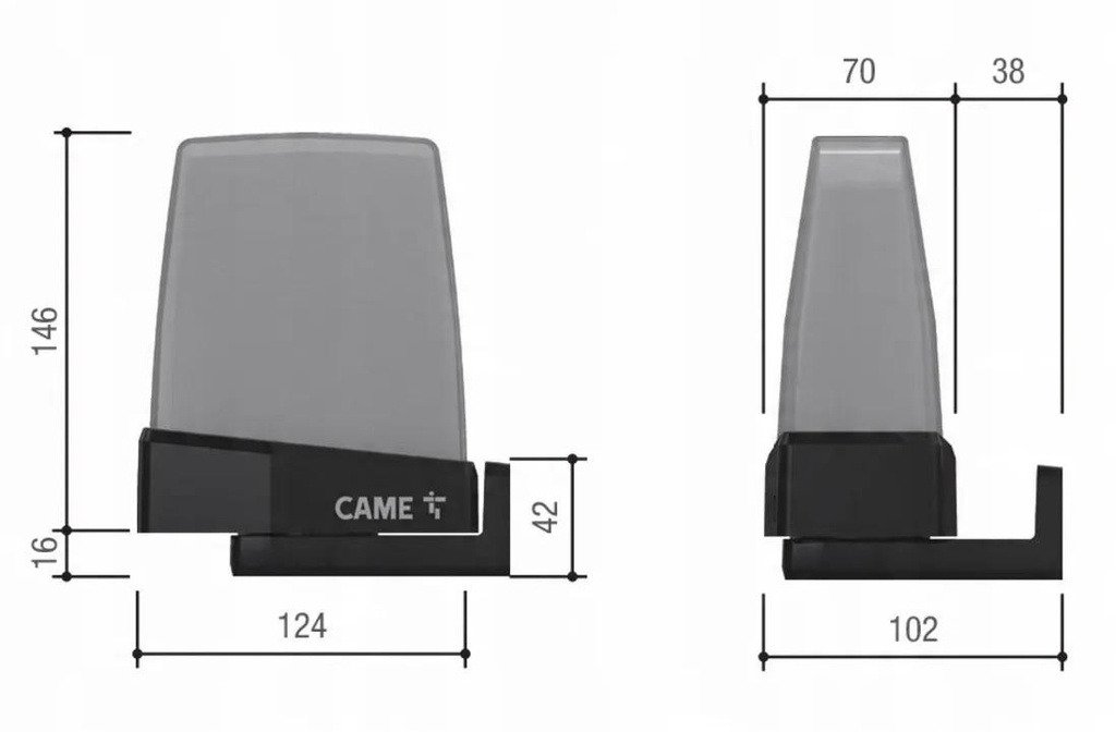 CAME KRX1FXSW 806LA0020 bílá výstražná lampa s anténou IP54 24V 230V pro pohony bran