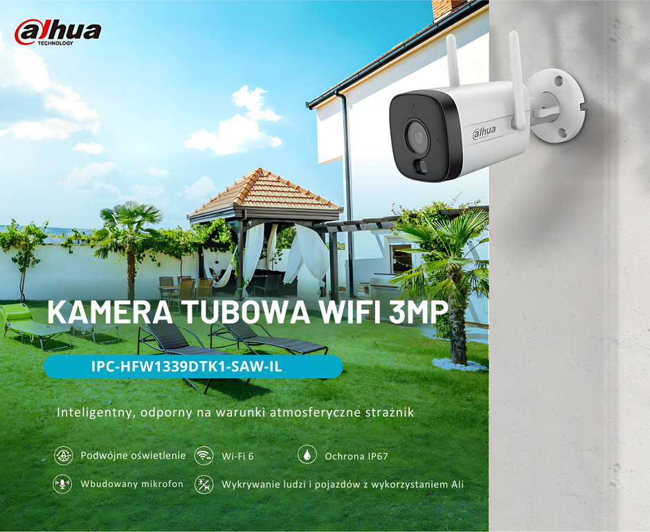 Dahua IP kamera IPC-HFW1339DTK1-SAW-IL-0280B éjszakai látással és nagy felbontással