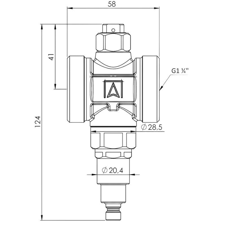 AFRISO Anti-freeze valve AAV 300, G1 1/4", PN10, Kvs 70 m3/h, opening temperature 3°C.