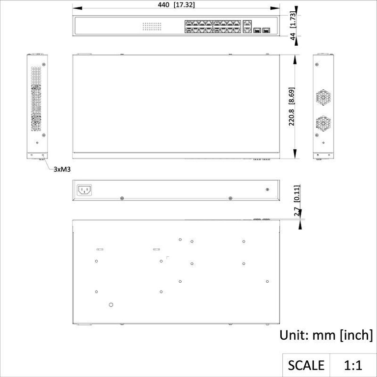 Switch POE HIKVISION DS-3E1318P-EI(B)