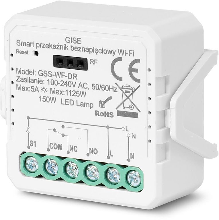 GISE Smart Single-Relais-Modul WiFi potentialfrei | Tuya | GSS-WF-DR