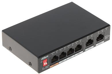 Switch Dahua PFS3006-4GT-60-V2 - 4-port PoE with 2 uplink ports