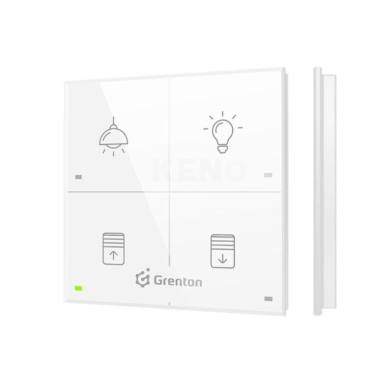 Panel dotykowy Grenton / 4 pola dotykowe / TF-Bus / biały szklany front