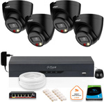 KIT OF 4 Dahua 4mpx IP Cameras IPC-HDW1439V-A-IL-BLACK + 1TB DISK