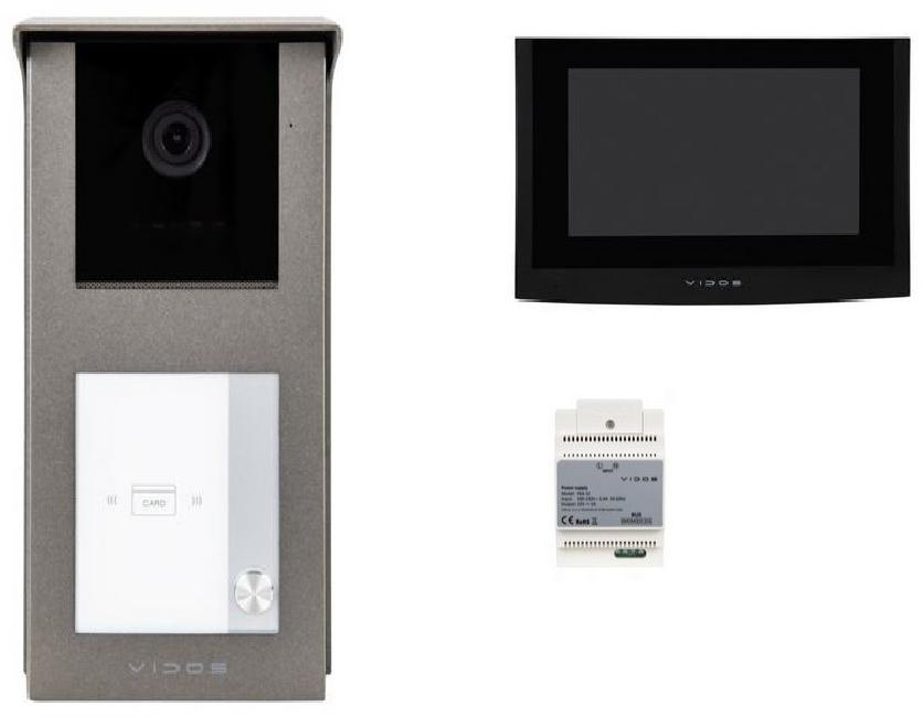 Vidos 2IP S201-1 video intercom met M200B monitor zwarte intercomset