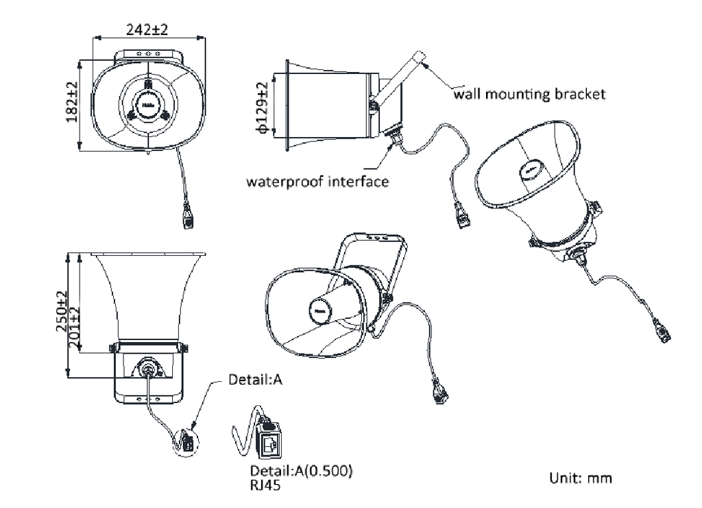 Haut-parleur à cornet HikVision IP DS-PA0103-B