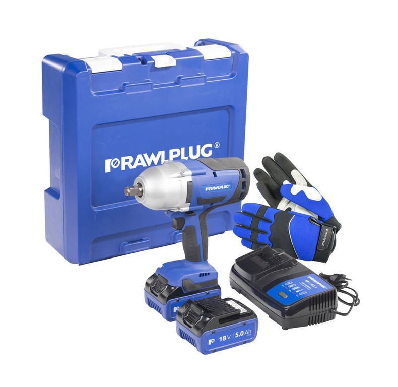 Slagskruvdragare 18V 1000NM med två 5,0AH-batterier och 6,5A snabbladdare