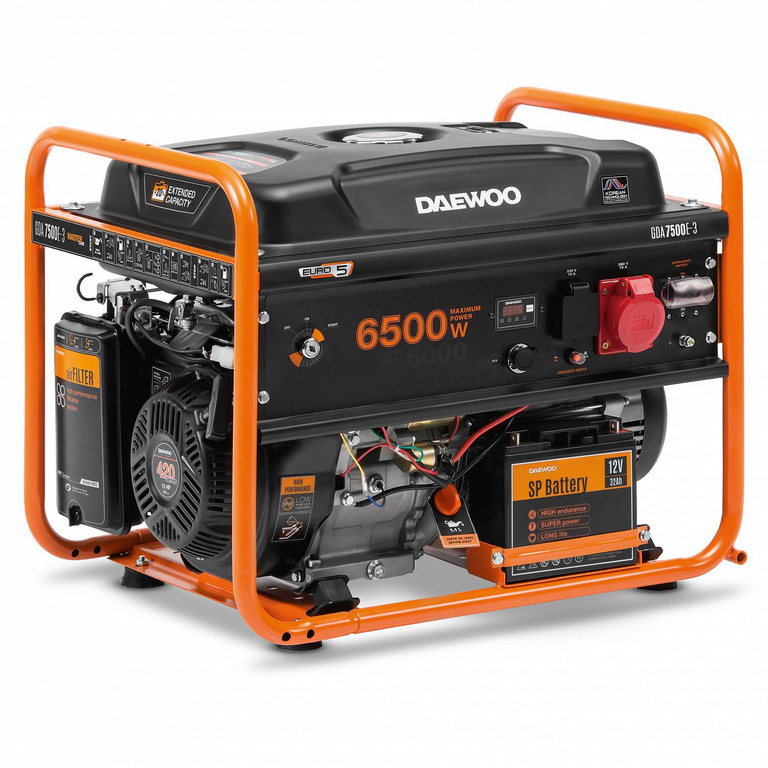 ZESTAW AGREGAT PRĄDOTWÓRCZY DAEWOO GDA 7500E-3 6.0kW + 2x GENERATOR OIL SAE 10W-30 DWO 600