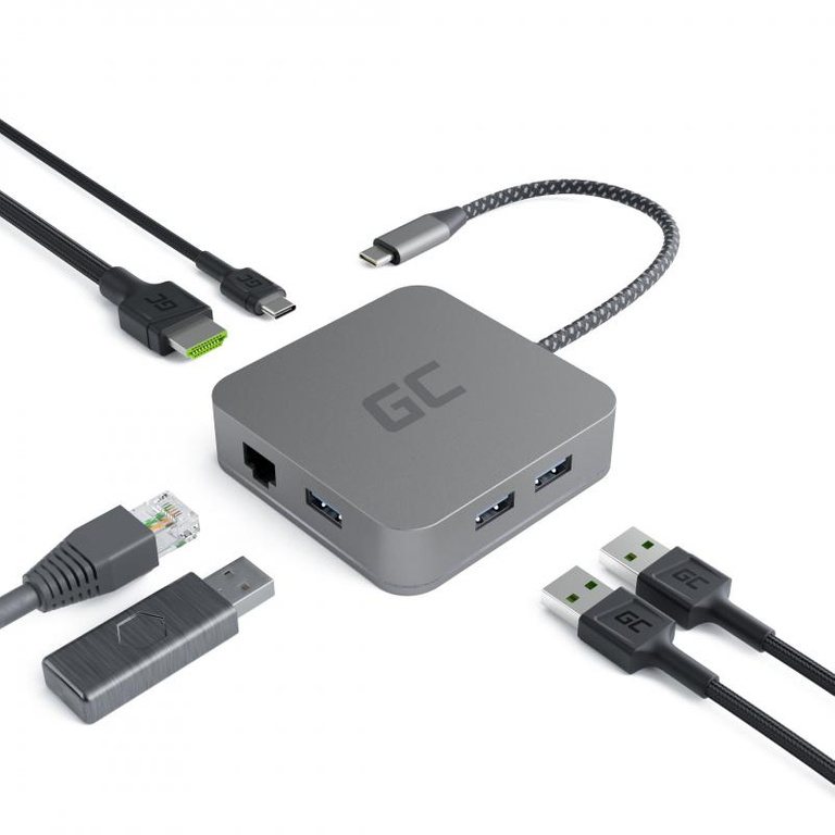 Green Cell USB-C 6-in-1 Hub AK61