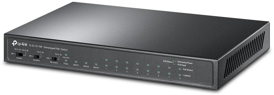 Switch TP-Link TL-SL1311MP 8-Port PoE mit 3 Uplink-Anschlüssen