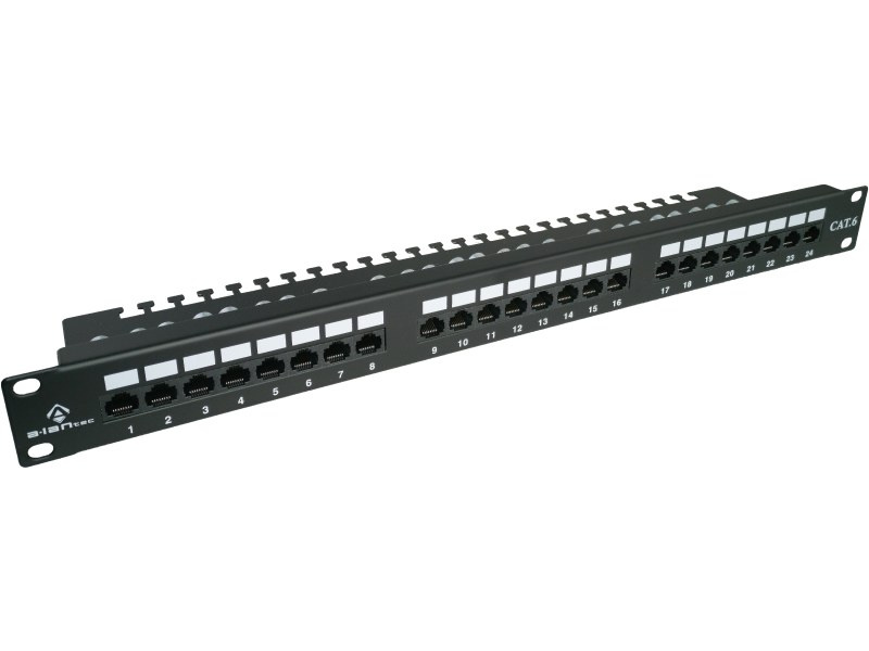 Panneau de brassage UTP cat.6, 24 ports LSA avec étagère 1U ALANTEC