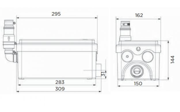 Čerpadlo Sanidouche pro vypouštění vody ze sprch, umyvadel, van a bidetů