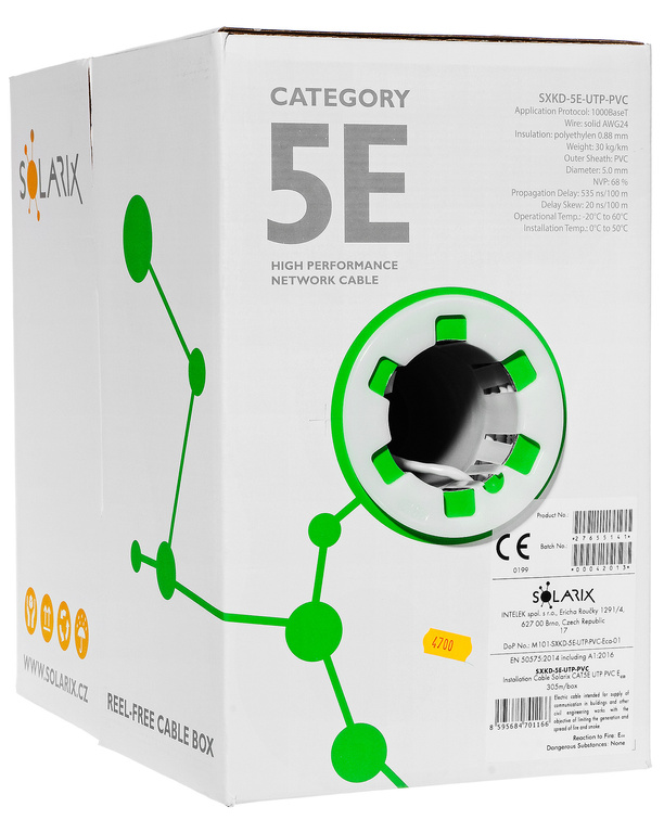 LAN U/UTP Categorie 5e Solarix SXKD-5E-UTP-PVC kabel