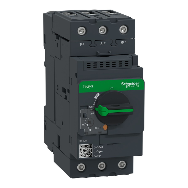 Interruptor magnetotérmico TeSys GV3L, accionamiento rotativo 40A terminales de caja