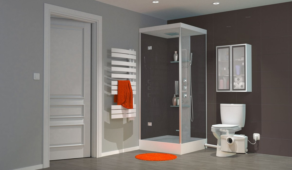 Trituratore Sanipro Sil per wc, lavabo, doccia e vasca da bagno