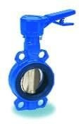 SYLAX flangeless butterfly valve with manual lever actuator DN65