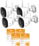 Set de 4 camere IP Imou Bullet 2C 4MP IPC-F42P și 4 camere cloud Imou Protect