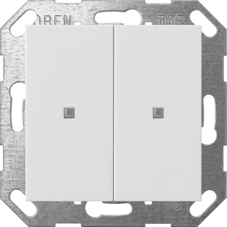 Sensor pulsador GIRA 2x KNX ONE Sistema 55 blanco puro mate 517327