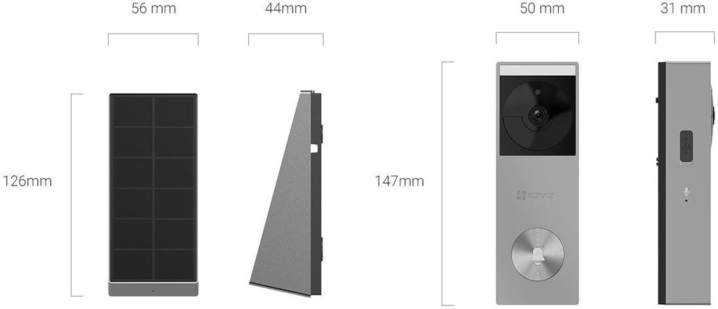 Ezviz HP3 Pro 3MPx video zvon se solárním panelem