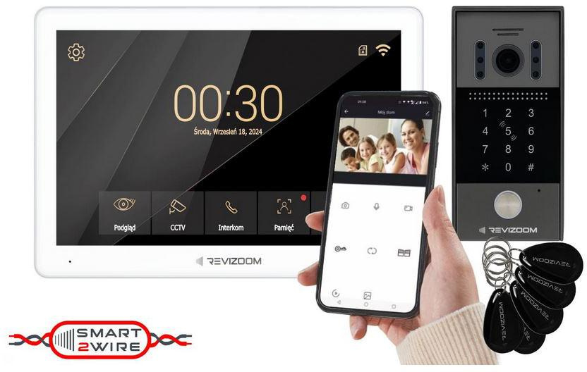 Revizoom RM-T203HD Weißes Video-Türsprechsystem mit RC-212HD-CK1 Kamera