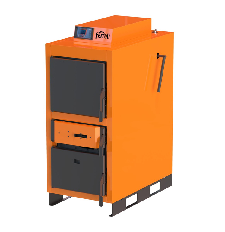 Wood gasification boiler (holzgas) Ferroli CGF PRO 22 with a capacity of 11-22 kW