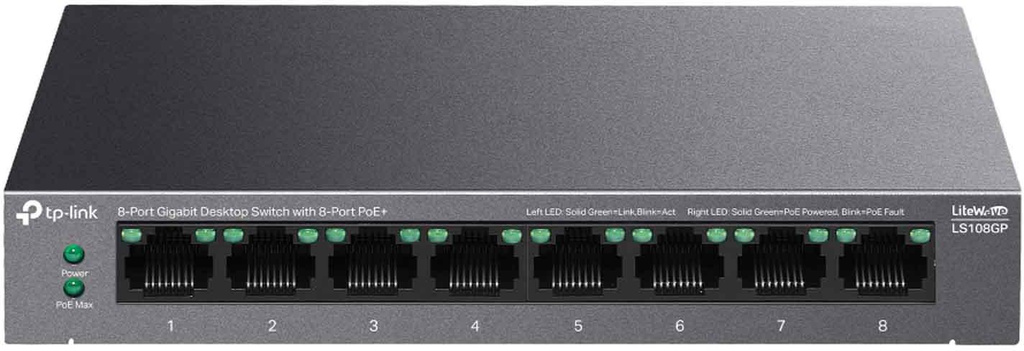 Switch TP-Link LS108GP 8 porturi Gigabit cu funcție PoE