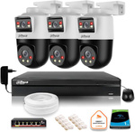 Dahua IP felügyeleti szett három darab 2MP-es PTZ kamerával és 1 TB-os merevlemezzel