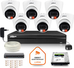 Set di 6 telecamere IP di sorveglianza Dahua HDW1439V A IL 4Mpx