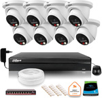 Set di 8 telecamere di sorveglianza IP 4K Dahua IPC-HDW2849TM-S-IL con DVR e unità da 1 TB